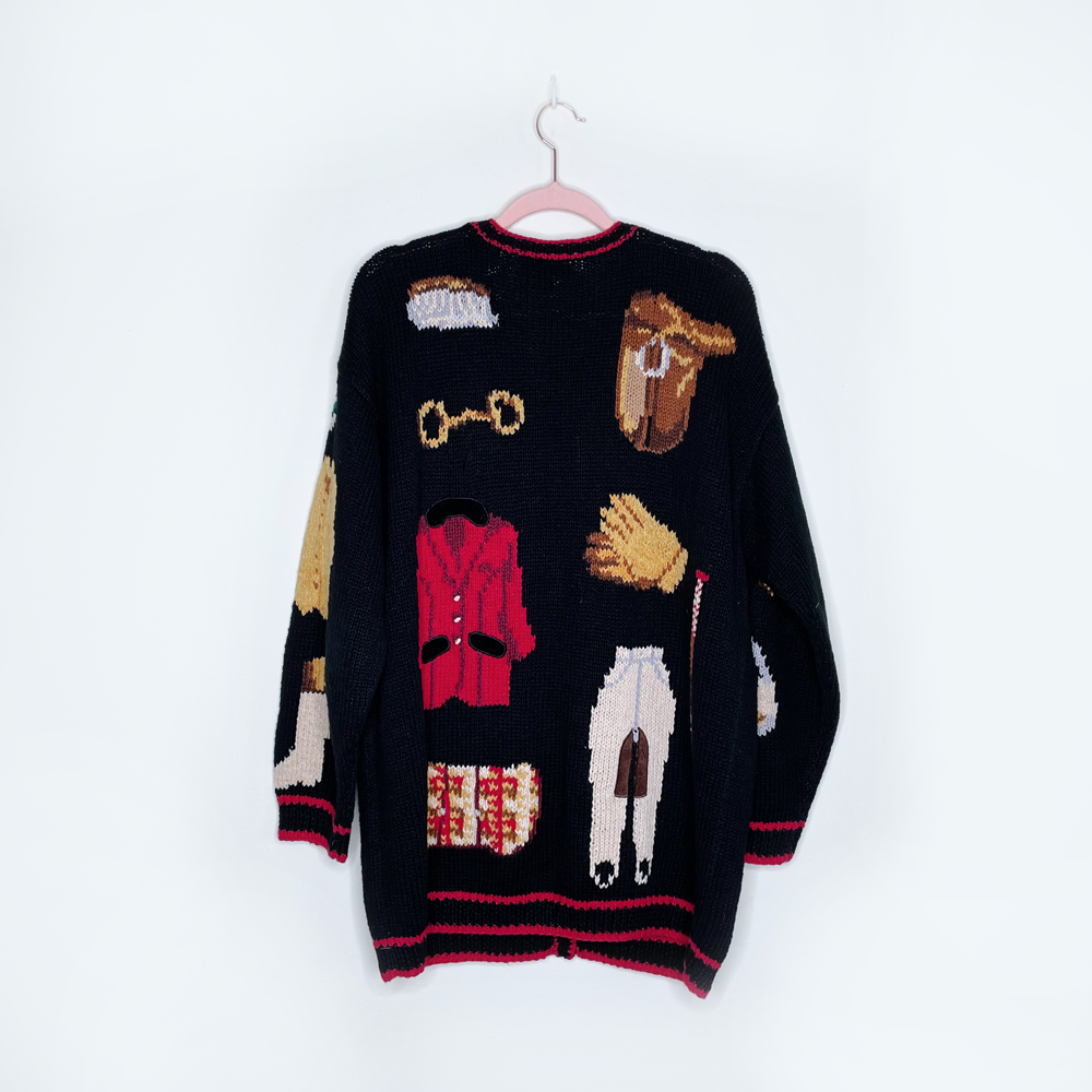 the eagles eye equestrian cardigan sweater - size large