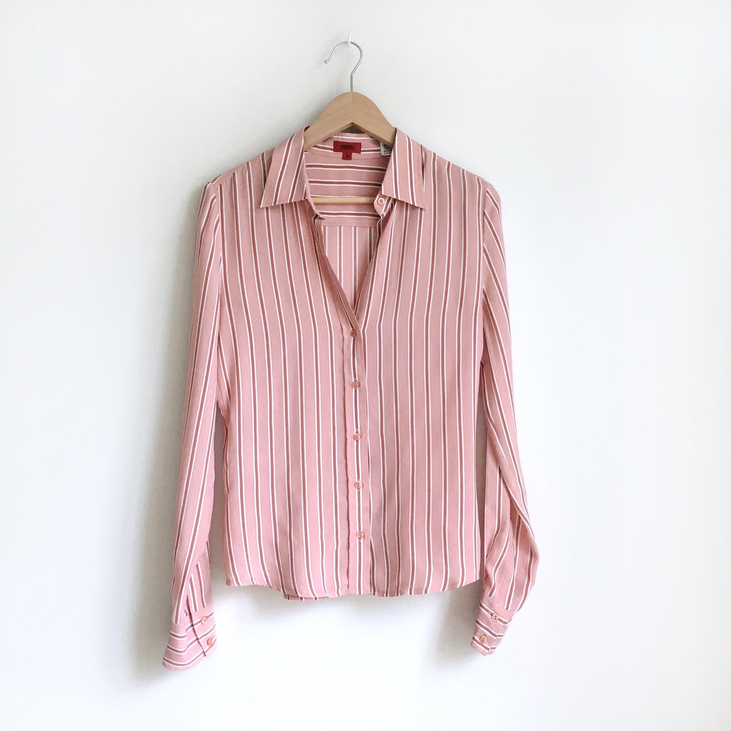 Hugo Boss v-neck cupro button down - size 4