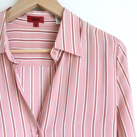 Hugo Boss v-neck cupro button down - size 4