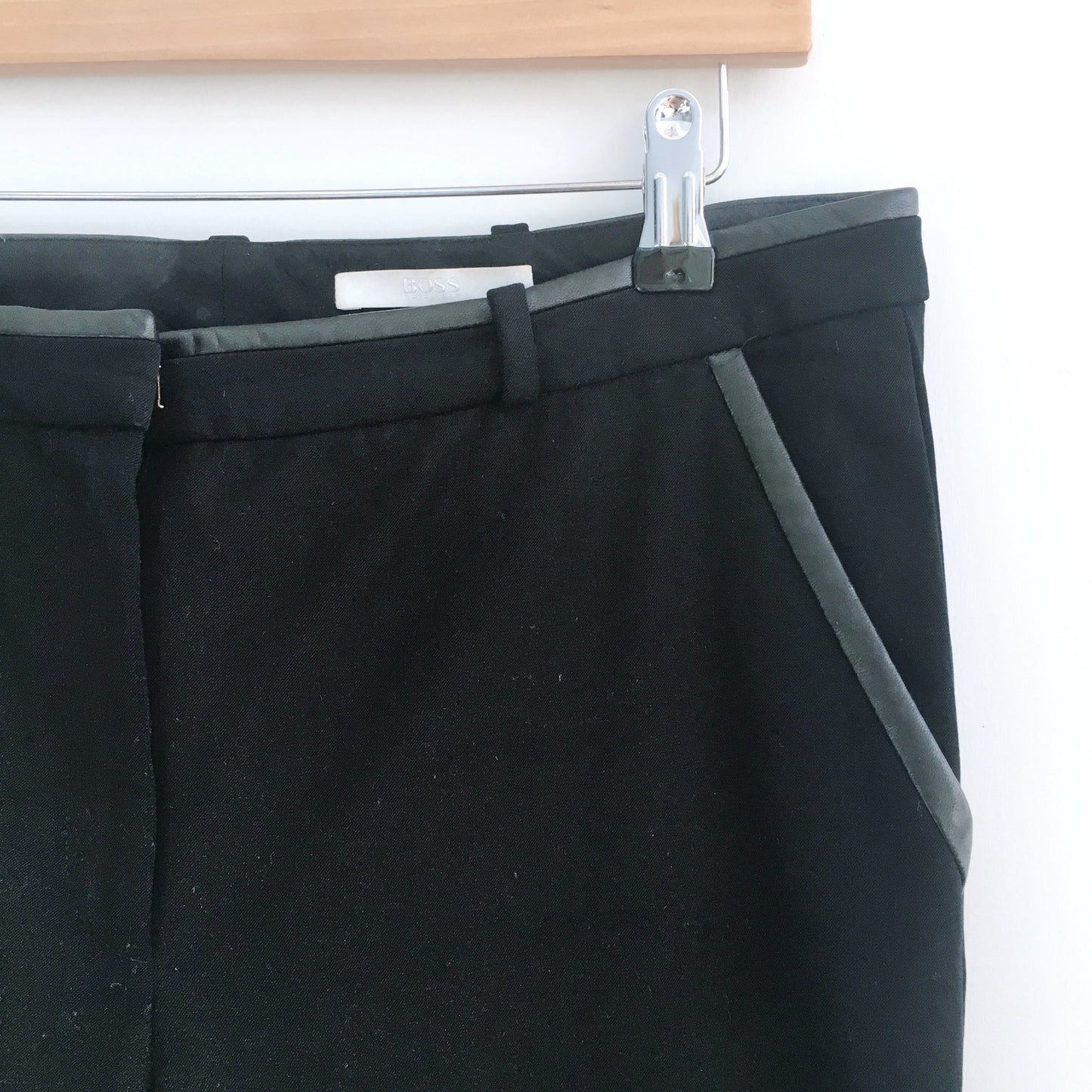 Hugo Boss Trouser with Leather Trim - size 6