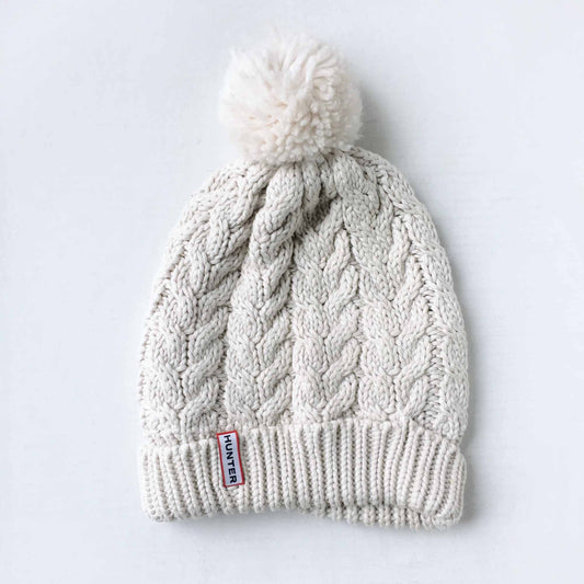 Hunter cable knit pom pom toque - OS
