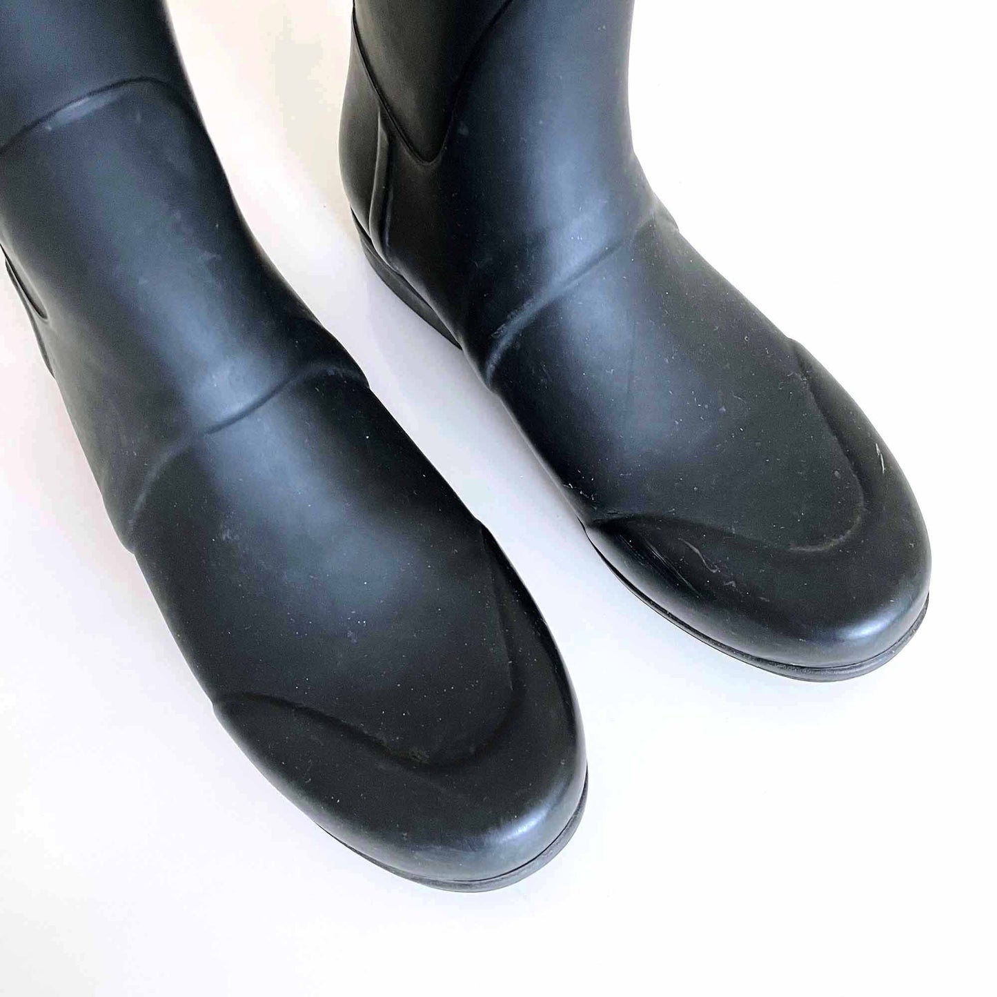 Hunter original unisex black tall rain boot - size 6M / 7F