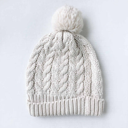 Hunter cable knit pom pom toque - OS