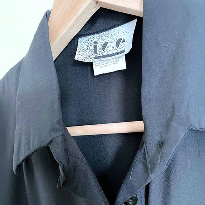 Vintage ICE sheer black 90's button down - size Large