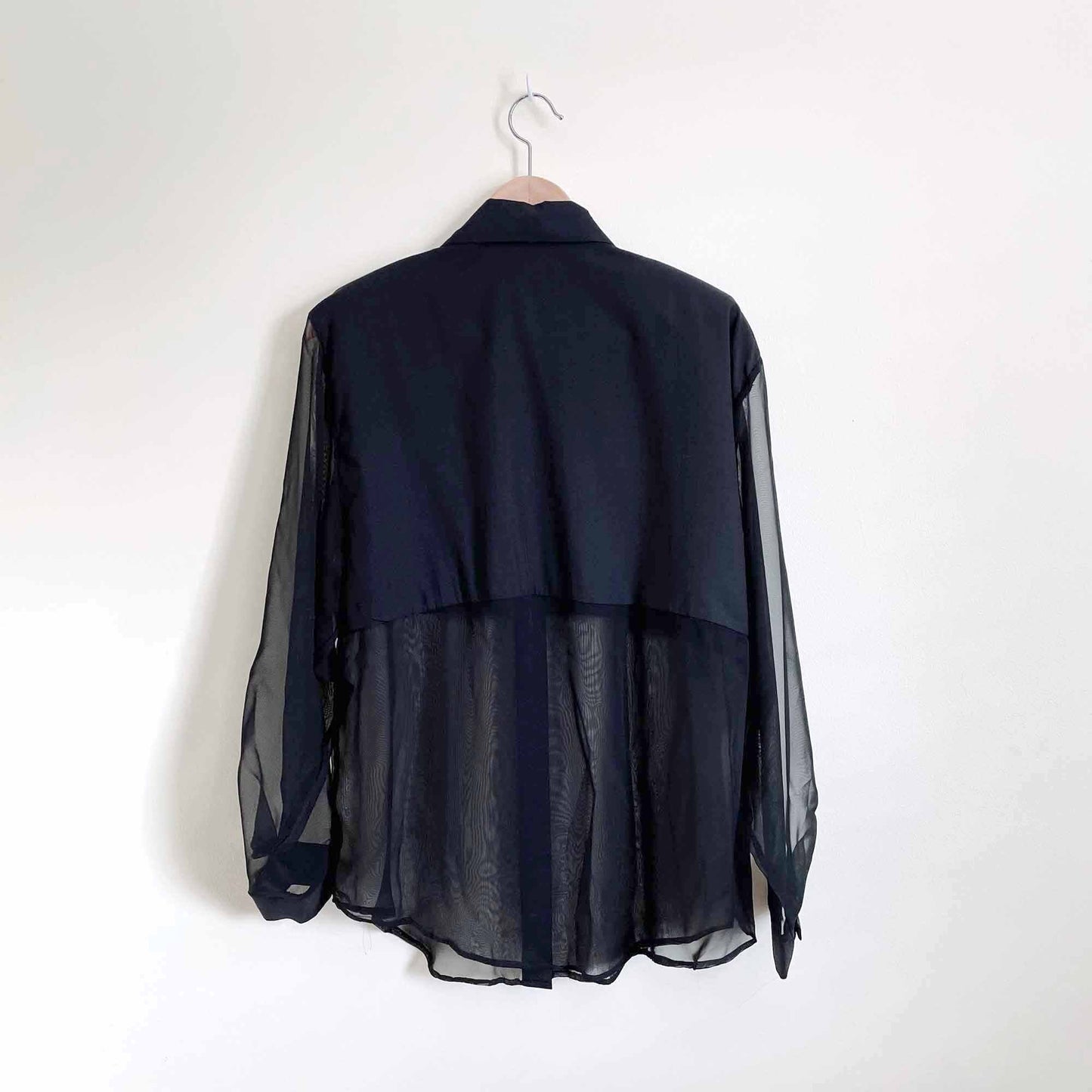 Vintage ICE sheer black 90's button down - size Large