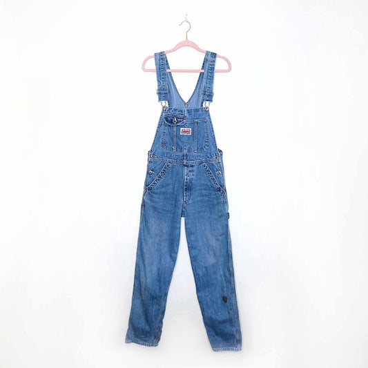 vintage 90's ikeda light wash denim overalls - size xs