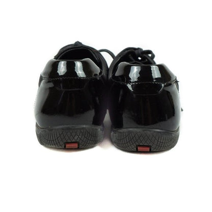 pradablack nylon + saffiano leather sneakers - size 38