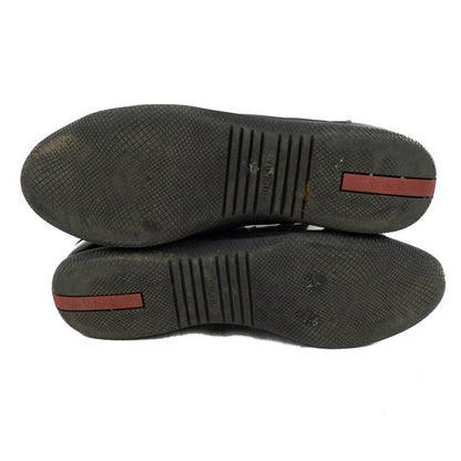 pradablack nylon + saffiano leather sneakers - size 38