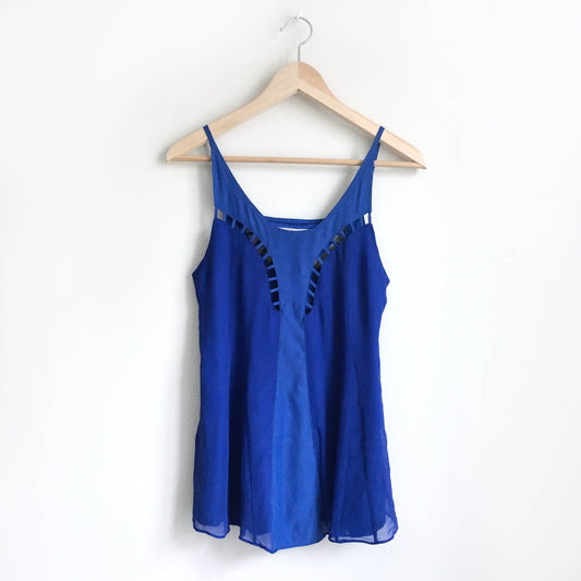 Ya Los Angeles blue silk tank - size Medium