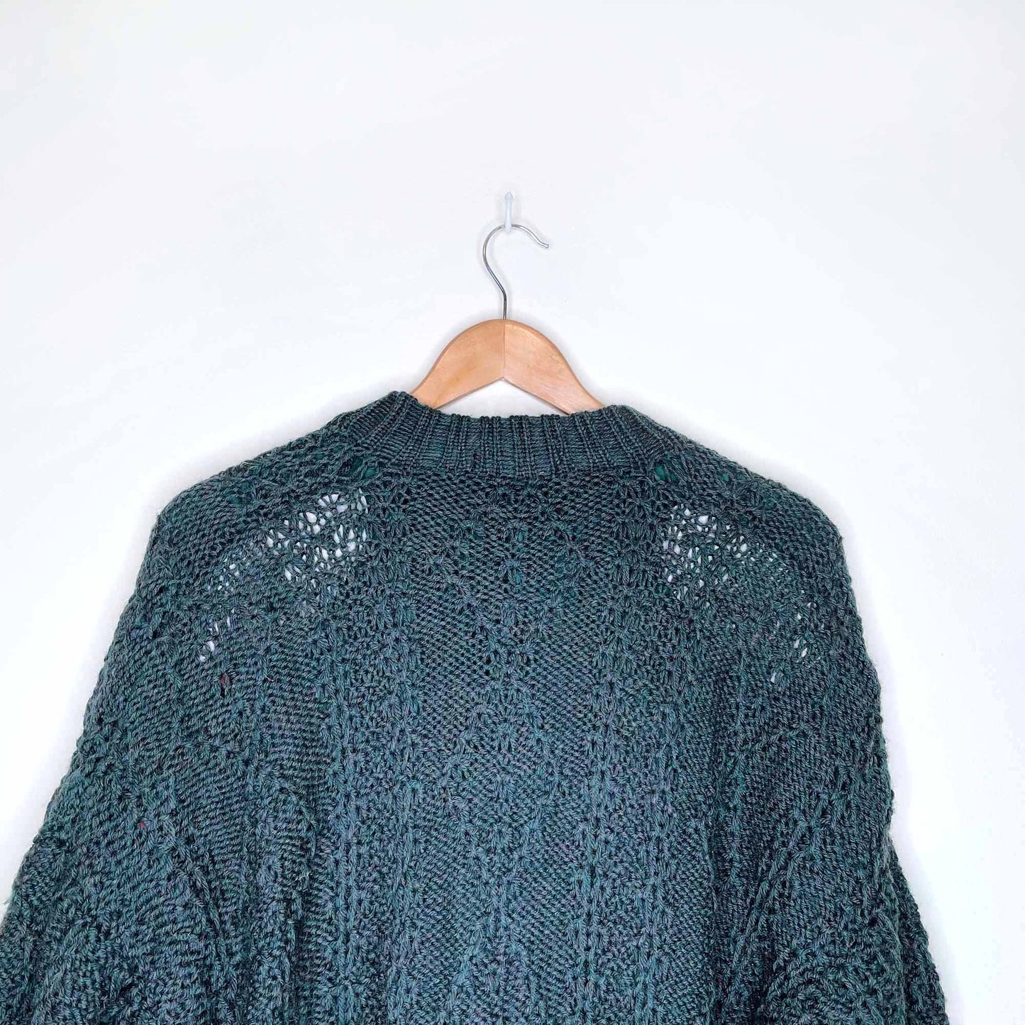 vintage erika knitwear ireland fisherman's handknit duster sweater jacket - size med/large