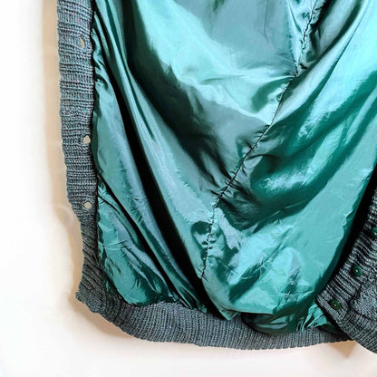 vintage erika knitwear ireland fisherman's handknit duster sweater jacket - size med/large