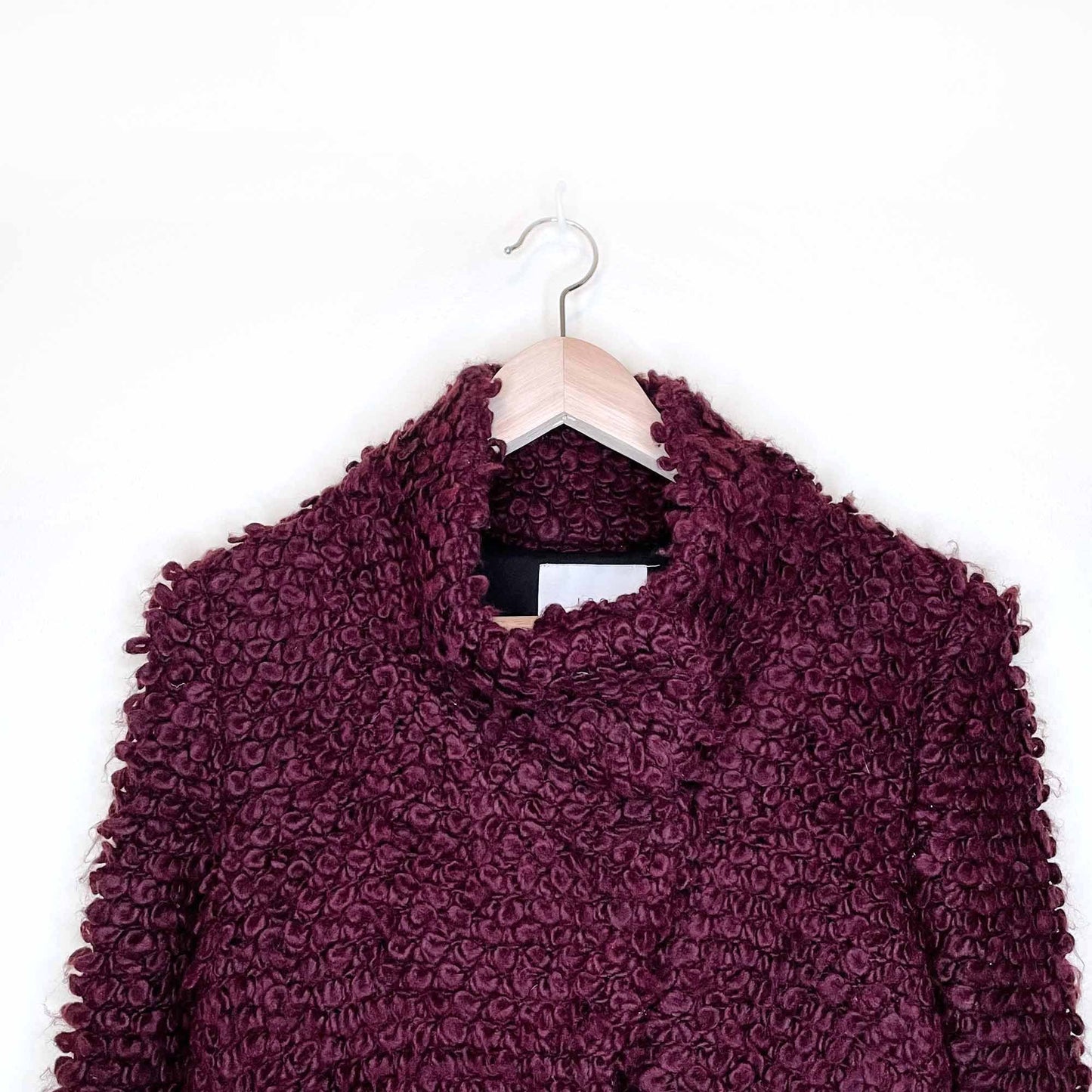 iro caty loop stitch wool-blend asymmetrical biker jacket - size 38
