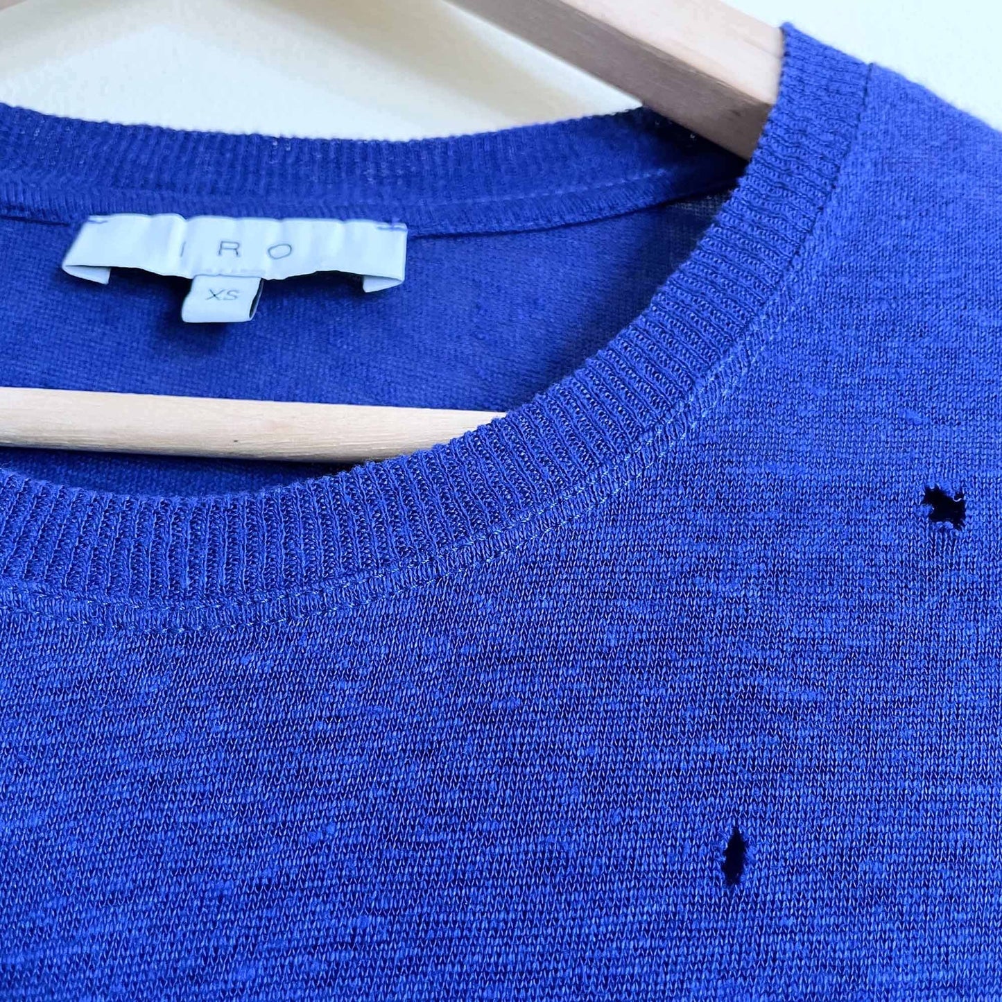 IRO Clay distressed linen tee - size xs