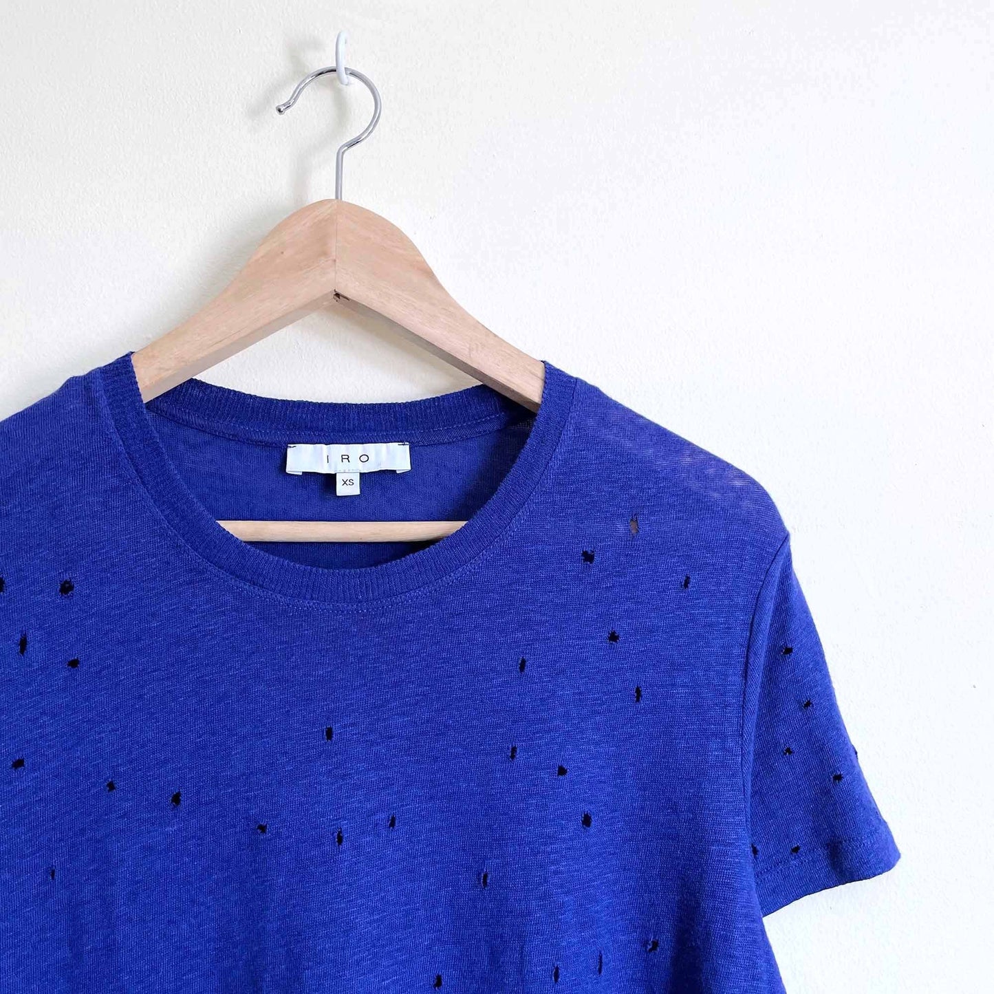 IRO Clay distressed linen tee - size xs