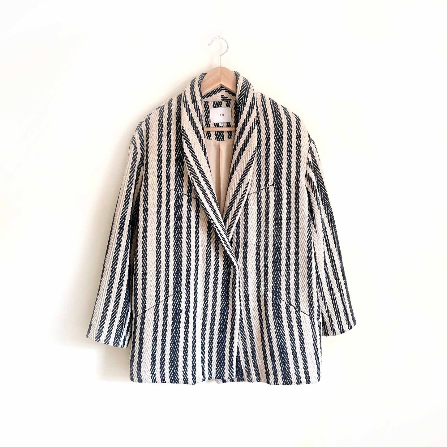 IRO brodnay oversized striped herringbone jacket - size 36