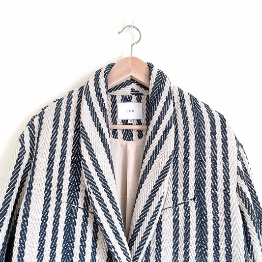 IRO brodnay oversized striped herringbone jacket - size 36