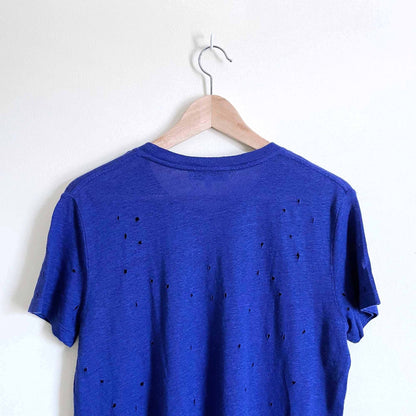 IRO Clay distressed linen tee - size xs