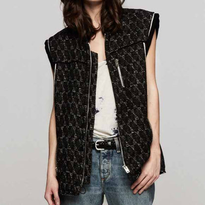 iro oversized cooper quilted vest - size 38
