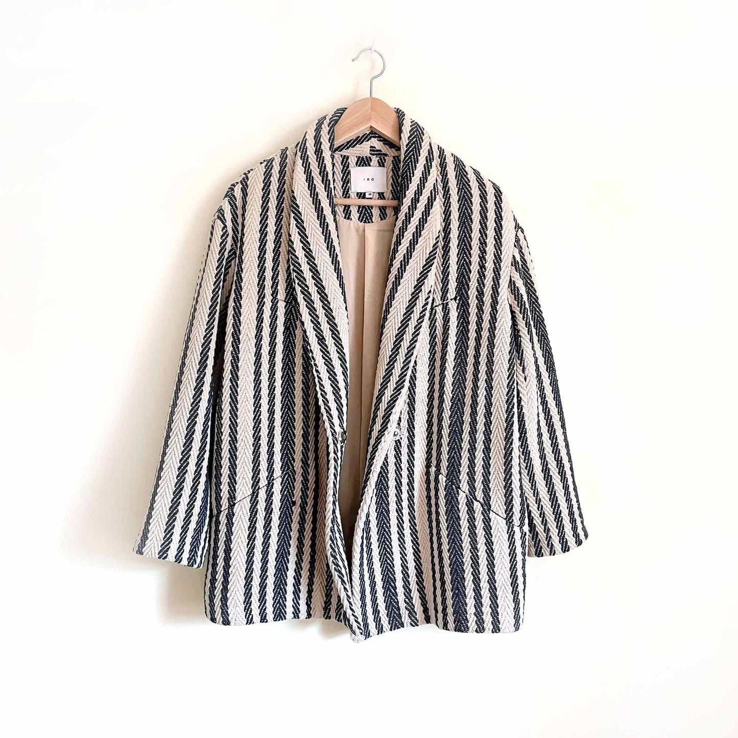 IRO brodnay oversized striped herringbone jacket - size 36