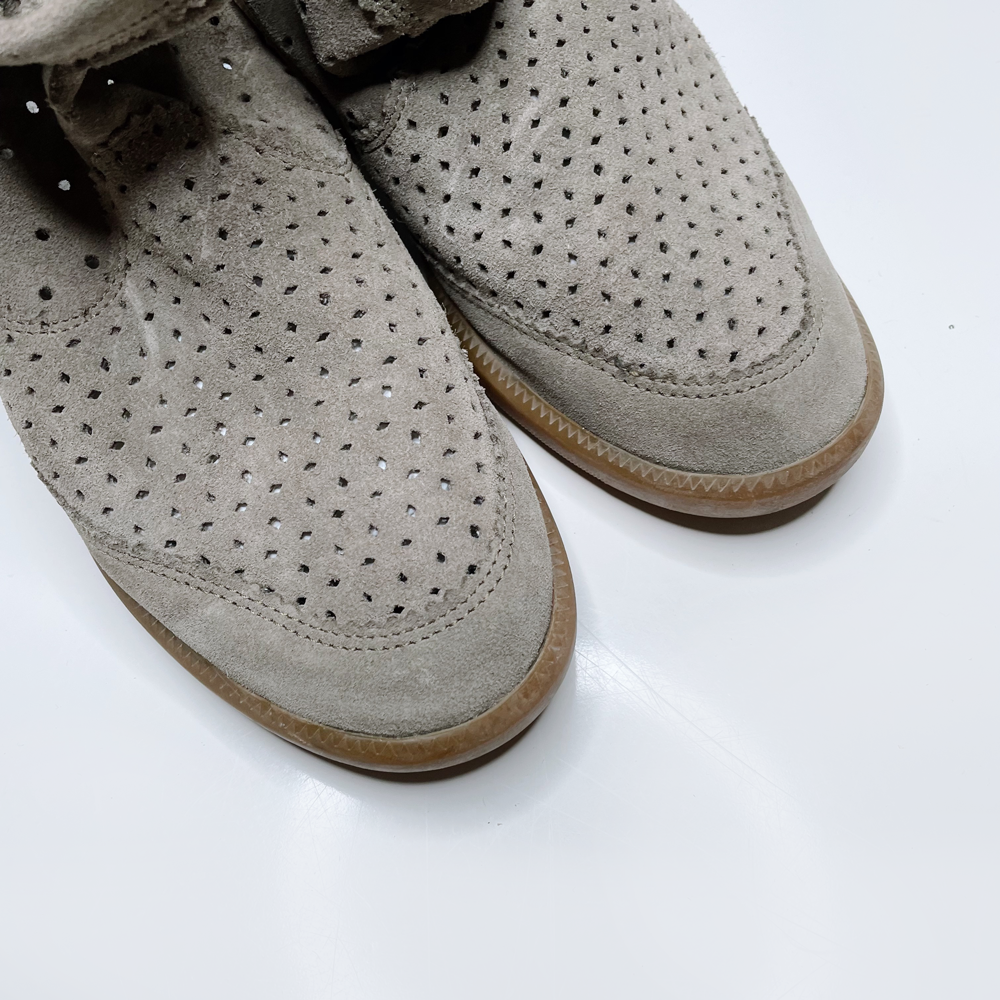 isabel marant basley wedge suede short boot - size 39