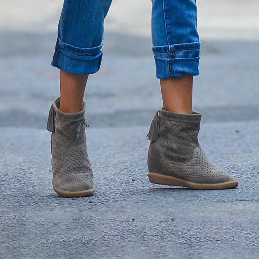 isabel marant basley wedge suede short boot - size 39