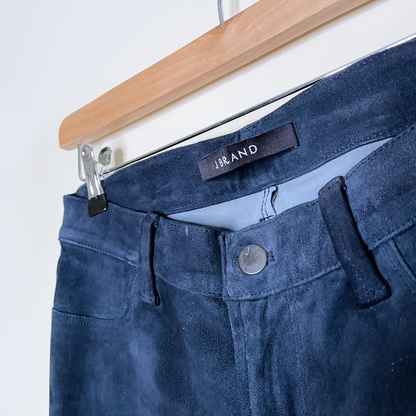 j brand lambskin suede super skinny mid-rise pants - size 28