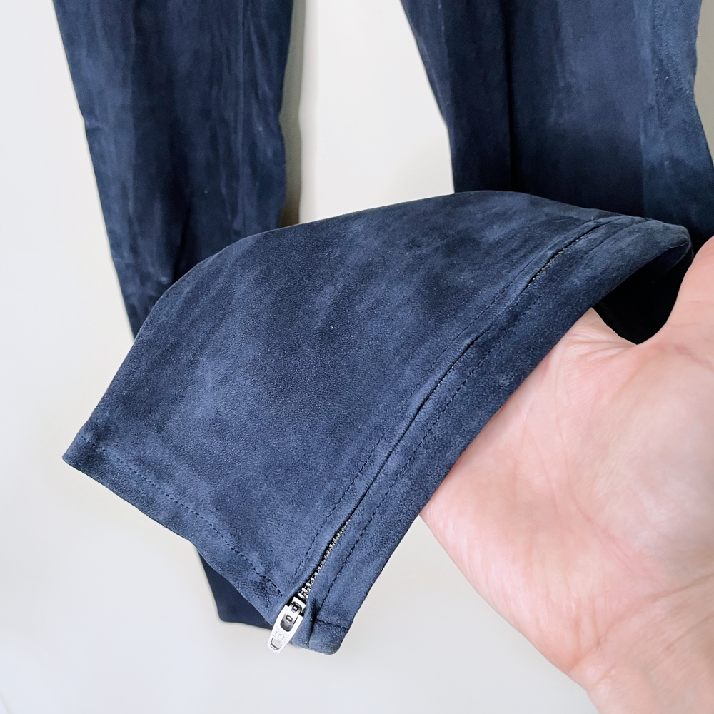 j brand lambskin suede super skinny mid-rise pants - size 28