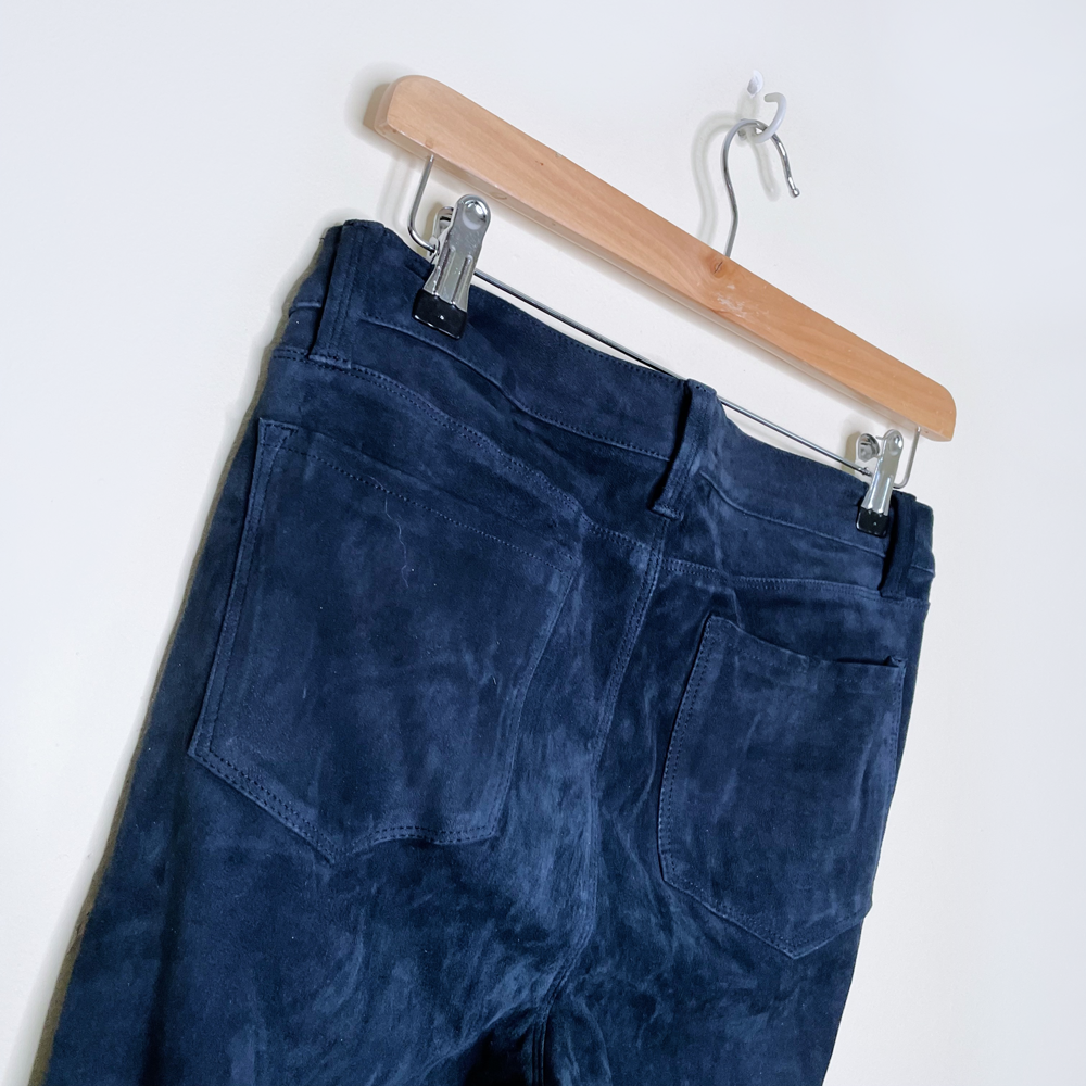 j brand lambskin suede super skinny mid-rise pants - size 28