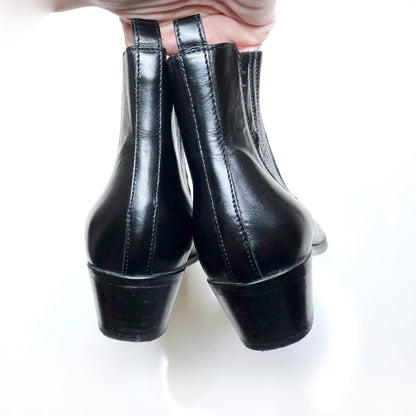 j crew black leather chelsea ankle boots - size 7