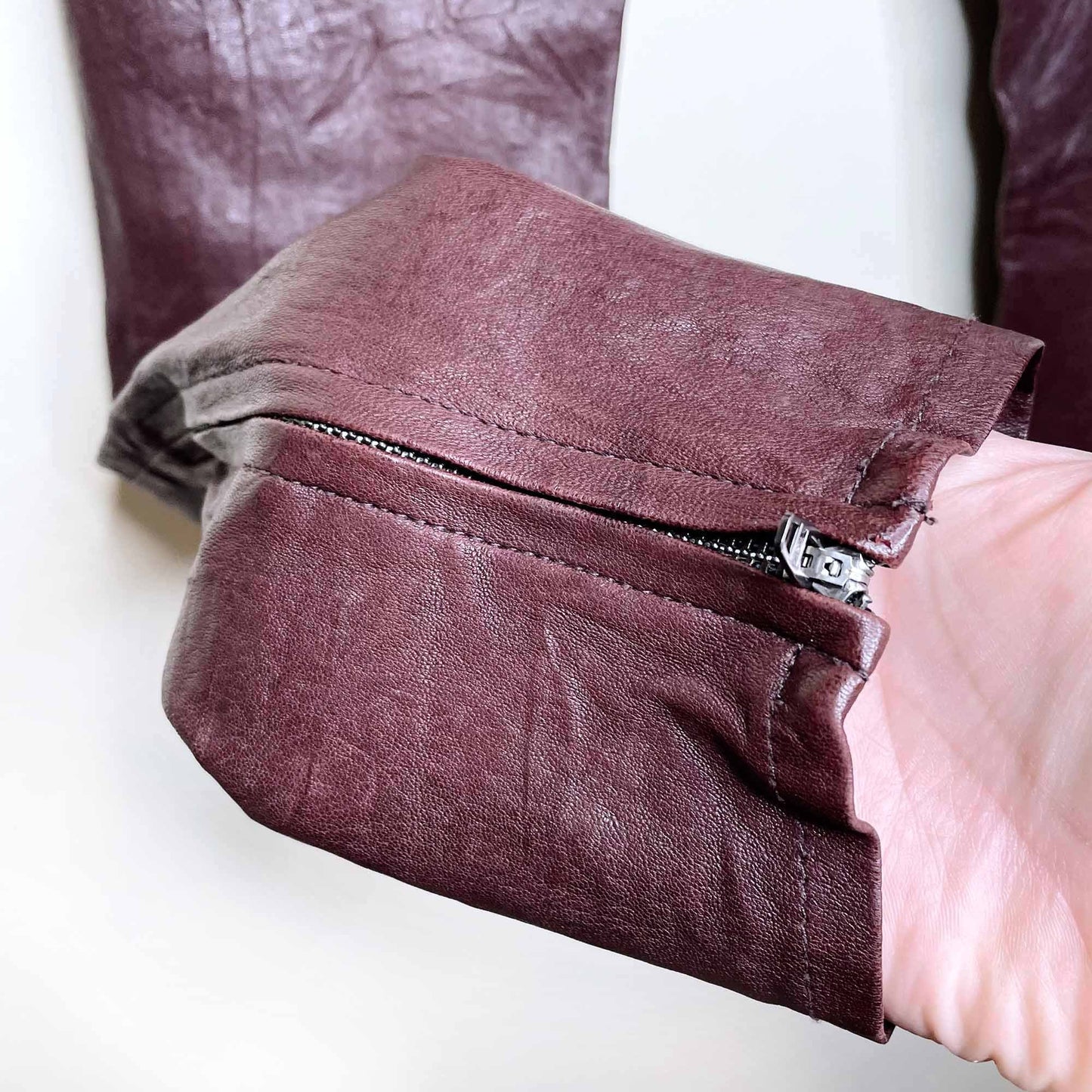 j brand super skinny mid-rise leather pants - size 29