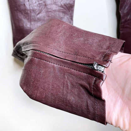 j brand super skinny mid-rise leather pants - size 29