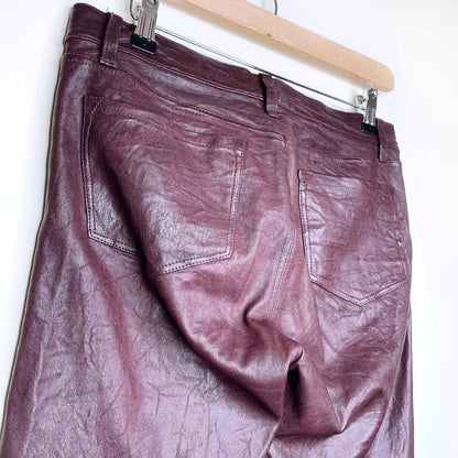 j brand super skinny mid-rise leather pants - size 29