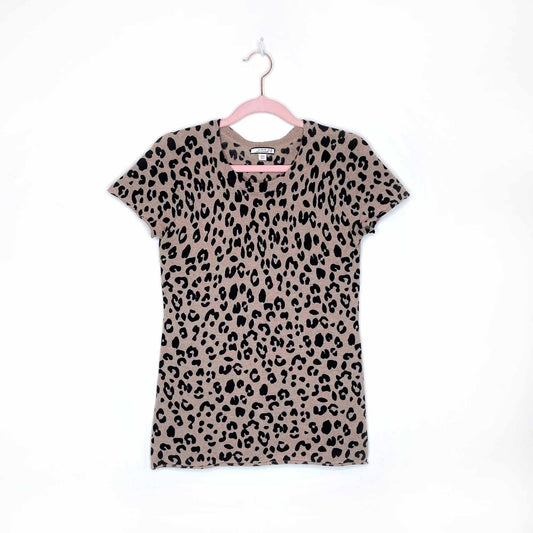 j crew leopard print cashmere sweater tee - size xs