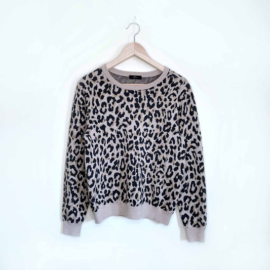 j crew 100% merino wool leopard print sweater - size small