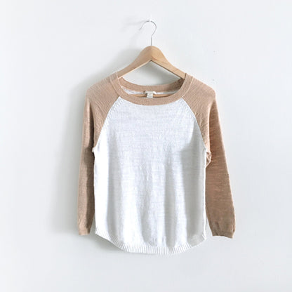 J Crew airspun linen baseball crew - size Small