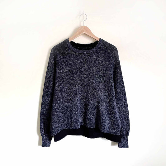 j crew metallic side slit crew neck sweater - size small