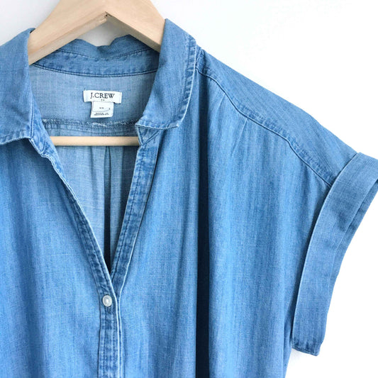 j crew chambray belted shirt dress - size xs