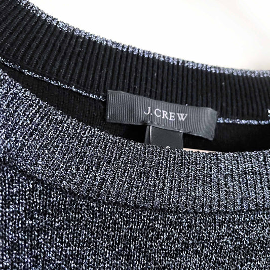 j crew metallic side slit crew neck sweater - size small