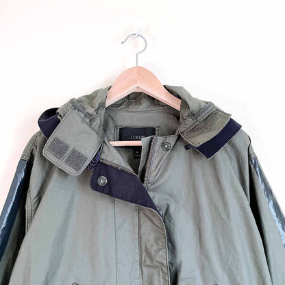 j crew oversized waxed cotton oilcloth light jacket - size xs