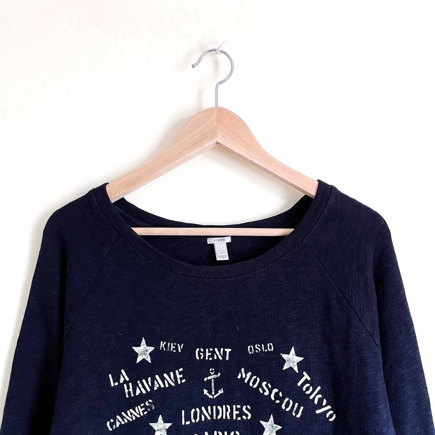 J Crew travel postcard printed graphic sweatshirt - size Medium