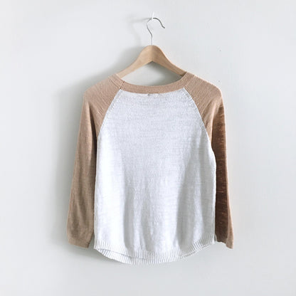 J Crew airspun linen baseball crew - size Small