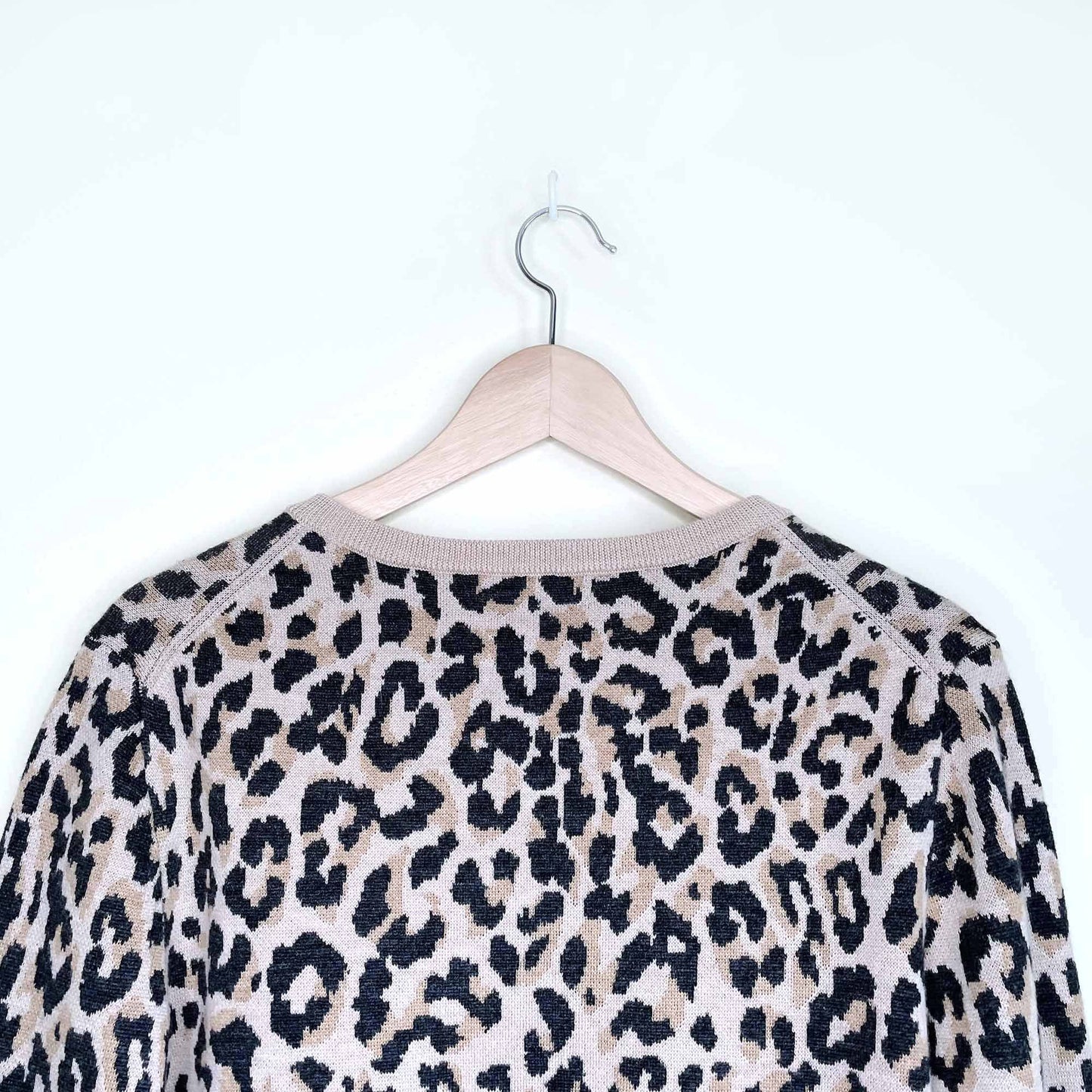 j crew 100% merino wool leopard print sweater - size small