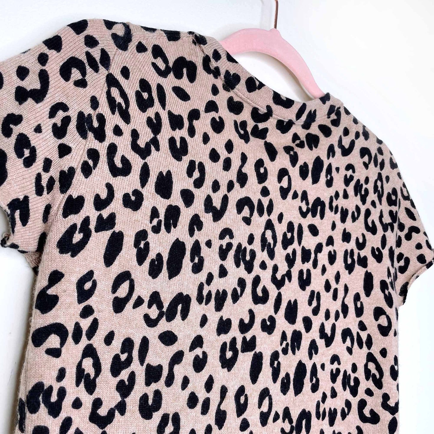 j crew leopard print cashmere sweater tee - size xs