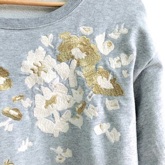 J Crew Embroidered Flower Sweatshirt - size Medium