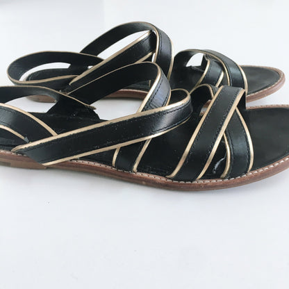 J Crew Mackenzie Metallic Trim Sandals - size 8