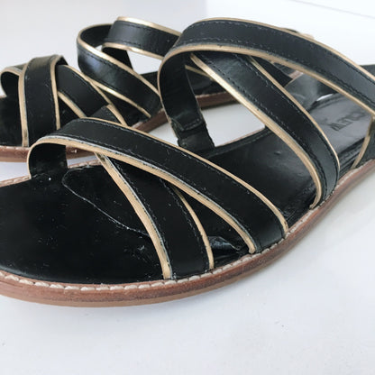 J Crew Mackenzie Metallic Trim Sandals - size 8