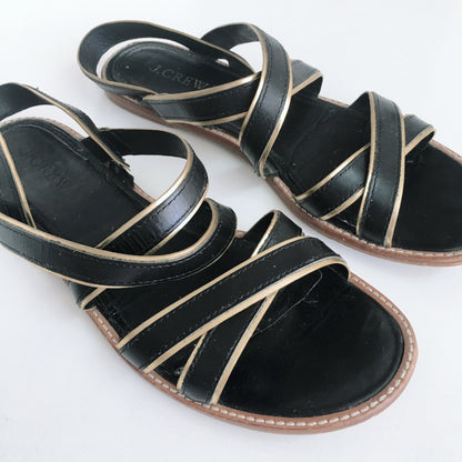 J Crew Mackenzie Metallic Trim Sandals - size 8