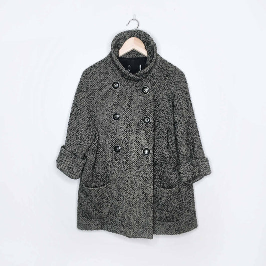 Oversized double breasted boucle jacket - size SM/M