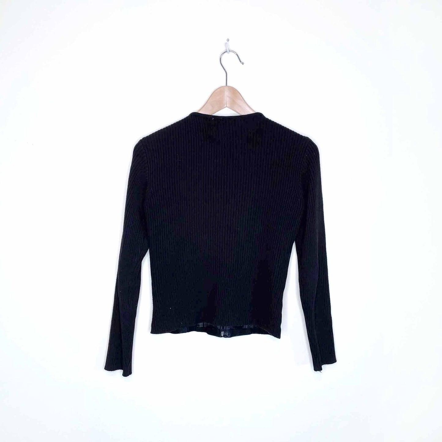 escapade suede front cardigan sweater jacket - size xs