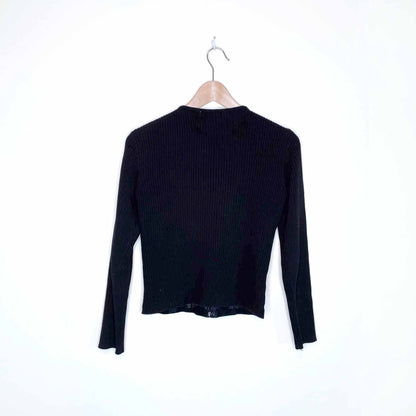 escapade suede front cardigan sweater jacket - size xs